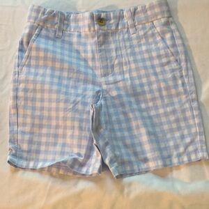 Janie and Jack Blue and White Gingham Shorts